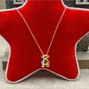 Necklace half sterling silver 925 18 two tones